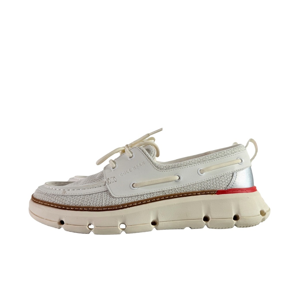 Cole Haan‎ 4.ZEROGRAND Regatta Women Boat Shoes Blanc Red Ivory Size 8 B W25924